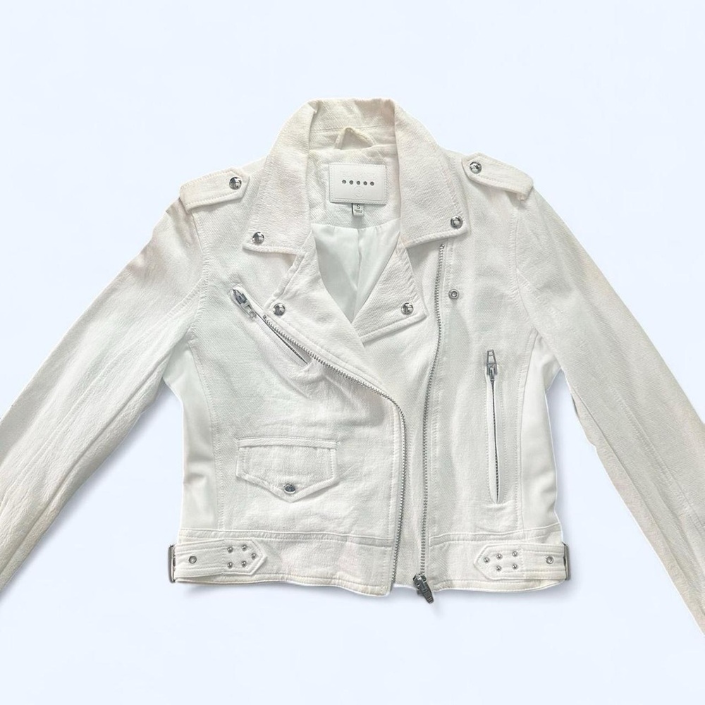 BlankNYC White Motorcycle Jacket Size Small with Silver Hardware